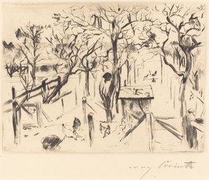 Sad w jesiennym ogrodzie owocowym jesienią 1912 r. autorstwa Lovis Corinth