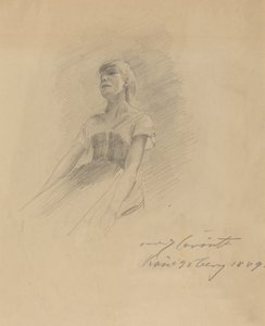 Siedząca młoda kobieta [recto], 1889. autorstwa Lovis Corinth