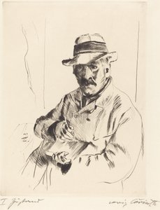 Autoportret w słomkowym kapeluszu autorstwa Lovis Corinth