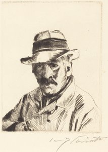 Autoportret w słomkowym kapeluszu (Self-Portrait in a Straw Hat) autorstwa Lovis Corinth