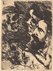 Tod bei Strucks Death Visits the Strucks, 1921, wydanie 1922. autorstwa Lovis Corinth