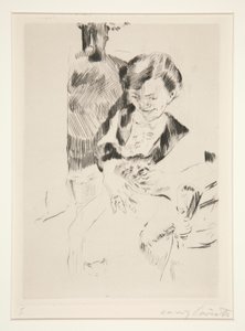 Kobieta z kotkiem autorstwa Lovis Corinth