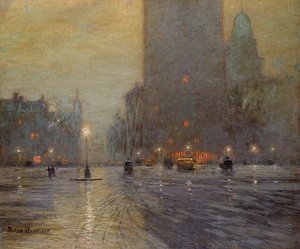 Madison Square, Deszczowa noc (olej na płótnie)