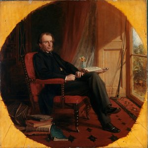 Portret angielskiego pisarza Charlesa Kingsleya (1819-1875) Obraz Lowes Cato Dickinson (1819-1908) 1862 Londyn, National Portrait Gallery autorstwa Lowes Cato Dickinson
