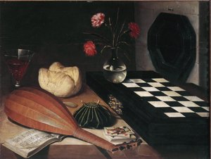 Martwa natura przy szachach - olej na płótnie