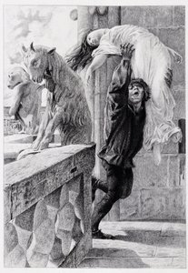 Quasimodoableve Esmeralda - w „Notre Dame de Paris” Victora Hugo Luca Oliviera Mersona, grawerowane przez Gery