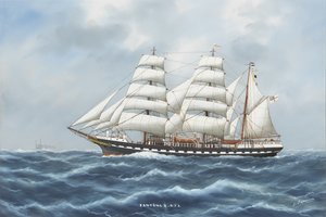SY Phantom II (akwarela i gwasz na papierze) autorstwa Luca Papaluca