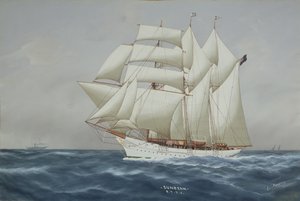 Promień słońca pod pełnym żaglem (gwasz na papierze) (patrz 197336) autorstwa Luca Papaluca