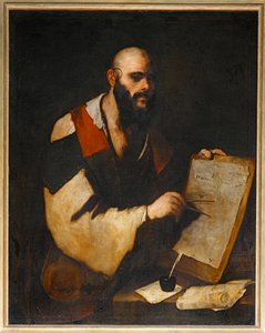 Philosophe tracant des figures geometriques avec un compas - Filozof rysujący figury geometryczne za pomocą ...