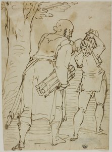 Abraham i Izaak autorstwa Luca Cambiaso