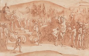 Procesja pogrzebowa autorstwa Luca Cambiaso