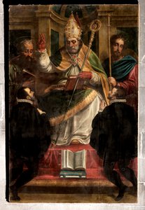 Genua, Duomo (katedra św. Wawrzyńca): „Św. Gotard między św. autorstwa Luca Cambiaso