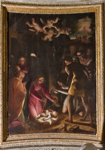 Genua, Duomo (katedra św. Wawrzyńca), wewnątrz, Kaplica Lercari lub Kaplica Najświętszego Sakramentu (apsyda północna): „Adoracja pasterzy”, Luca Cambiaso autorstwa Luca Cambiaso