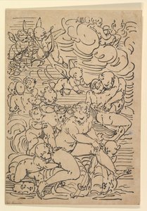 Triumf Amfitryty, ca. 1550-1580. autorstwa Luca Cambiaso