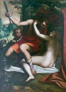 Wenus i Adonis, przed 1585, Luca Cambiaso (olej na płótnie) autorstwa Luca Cambiaso