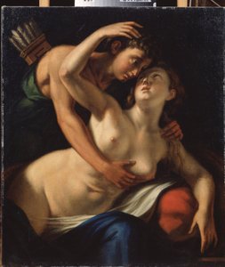 "Wenus i Adonis" Obraz Luca Cambiaso (lub Cambiasi, Cangiagio) dit Lucchetto da Genova) (1527-1585) Regionalne Muzeum Sztuki w Mikołajowie (Nikołajew) z XVI wieku, Ukraina