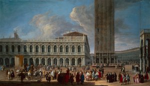 Piazzetta i Piazza San Marco, Wenecja (olej na płótnie) autorstwa Luca Carlevaris