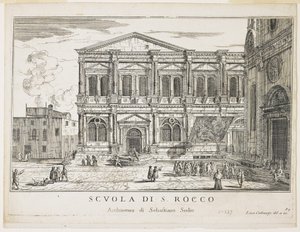 Widok na Bractwo Św. Rocco, tablica z Budynki i Widoki Wenecji, 1703, 1750-53