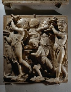 Chwalcie Go cymbałami wesela (Ps 150, Chwalcie Pana), tablica z cymbałkami autorstwa Luca Della Robbia