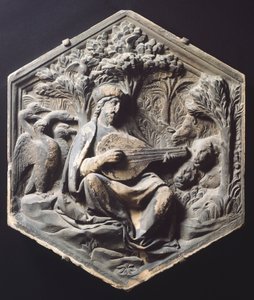 Muzyka (Orfeusz) Luca della Robbia (ok. 1400-1482) autorstwa Luca Della Robbia