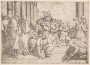 Chrystus i niewiasta przyłapana na cudzołóstwie Chrystus i niewiasta przyłapana na cudzołóstwie” autorstwa Luca Giordano