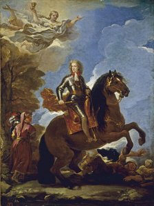 Portret konny Karola II z Hiszpanii, przed 1694 r. autorstwa Luca Giordano