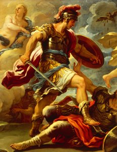 Figura Eneasza, detale z Eneasza pokonuje Turnusa, Luca Giordano (1634-1705), olej, płótno