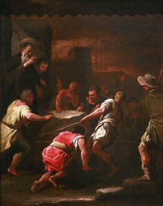 Francuski:  Un miracle de saint Benoît Cud dokonany przez świętego Benedykta autorstwa Luca Giordano