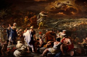 Rozstąpienie się Morza Czerwonego autorstwa Luca Giordano
