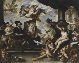 Rubens malujący Alegorię Pokoju autorstwa Luca Giordano