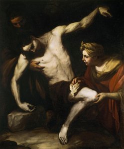 Święty Sebastian pielęgnowany przez świętą Irenę autorstwa Luca Giordano