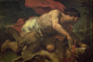 Samson i lew autorstwa Luca Giordano