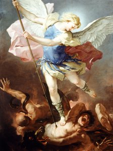 Św. Michał pokonuje demona, Luca Giordano (1634-1705), olej, płótno
