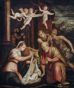 Pokłon pasterzy, Luca Longhi (1507-1580), olej na desce