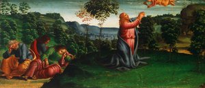 Historie Chrystusa: Chrystus w Ogrodzie Getsemani autorstwa Luca Signorelli (około 1445-1523) autorstwa Luca Signorelli