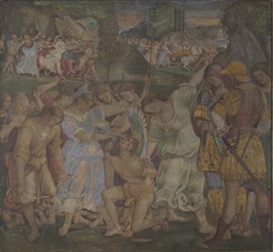 Triumf czystości: miłość rozbrojona i związana freski z Palazzo del Magnifico, Siena, 1509 autorstwa Luca Signorelli
