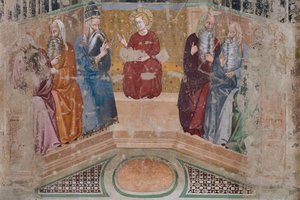 Jezus wśród doktorów świątyni (fresk) autorstwa Luca di (attr.to) Tommè