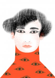 Surrealistyczna kobieta z oczami