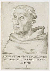 Marcin Luter, popiersie w widoku z trzech ćwiartek autorstwa Lucas Cranach the Elder