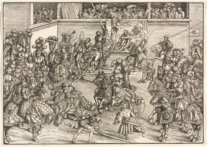 Drugi Turniej z Gobelinem Sampsona i Lwa, 1509. autorstwa Lucas Cranach