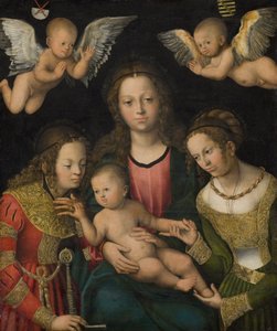 Dziewica z Dzieciątkiem ze świętymi Katarzyną i Barbarą autorstwa Lucas Cranach d.Æ.