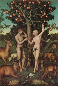 Adam i Ewa autorstwa Lucas Cranach the Elder