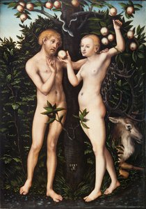 Adam i Ewa autorstwa Lucas Cranach the Elder