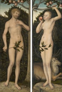 Adam i Ewa autorstwa Lucas Cranach the Elder