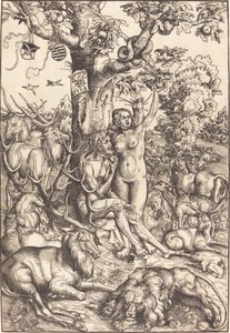 Adam i Ewa w raju autorstwa Lucas Cranach the Elder
