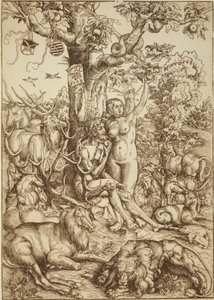 Adam i Ewa w raju autorstwa Lucas Cranach the Elder