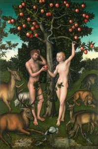 Adam i Ewa. 1526 autorstwa Lucas Cranach the Elder