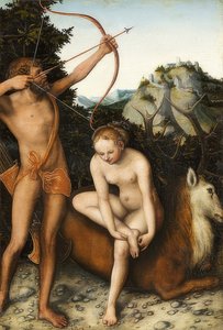 Apollo i Diana. Około 1530 autorstwa Lucas Cranach the Elder