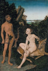 Apollo i Diana autorstwa Lucas Cranach the Elder
