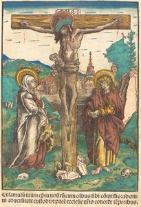 Chrystus na krzyżu między Dziewicą a św. Janem autorstwa Lucas Cranach the Elder